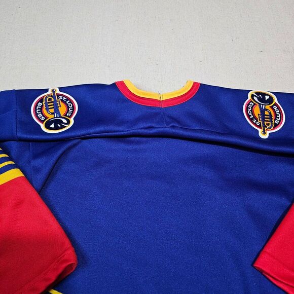 Vintage CCM Retro St. Louis Sewn Hockey Jersey Blues 90s Boys Size L/XL - Picture 6 of 8